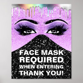 Póster Máscara de cara Necesaria Covid Lash Dris Holograp