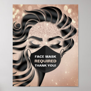 Póster Máscara De Cara Necesaria Rosa De Eyelash Covid