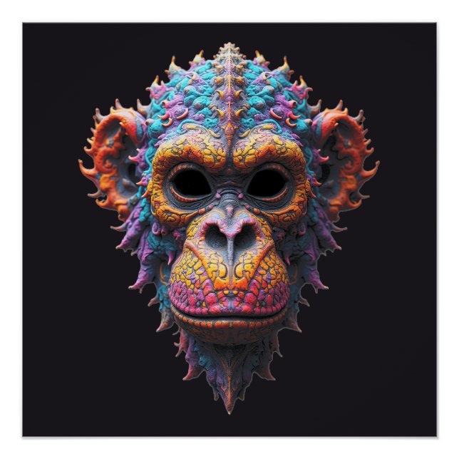 Póster Máscara de Chimpancé Ornata (Anverso)