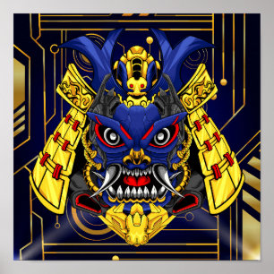 Póster Máscara de ciber Oni