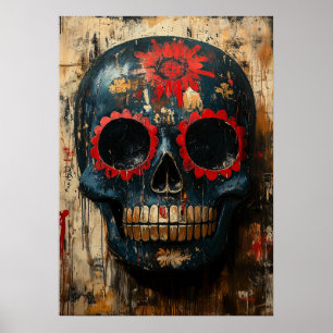 Póster Máscara de cráneo del Día de los Muertos – Cultura