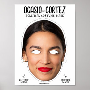 Póster Máscara de disfraces de AOC Alexandria Ocasio-Cort