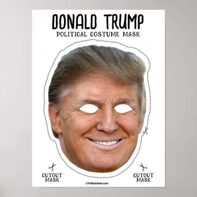 Póster Máscara de disfraces de Donald Trump (Frente)