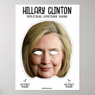 Póster Máscara de disfraces de Hillary Clinton