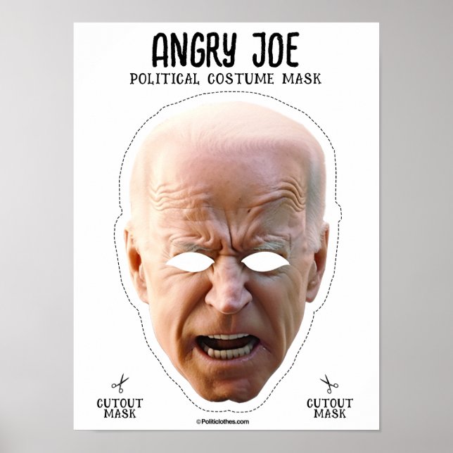 Póster Máscara de disfraces de Joe Biden enojado (Frente)