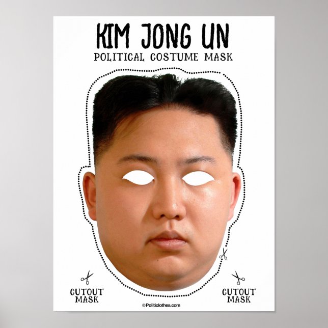 Póster Máscara de disfraces de Kim Jong Un (Frente)