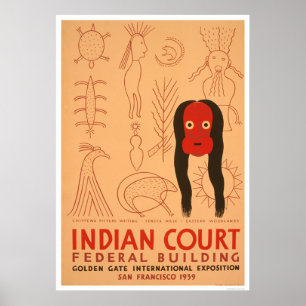 Póster Máscara de escritura Chippewa 1939 WPA