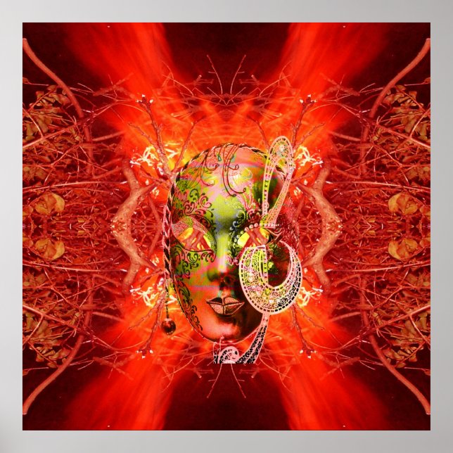 Póster Máscara de fuego (Frente)