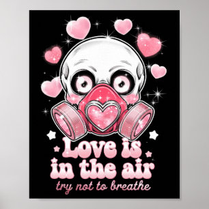 Póster Máscara de Gas de Cráneo de San Valentín Estética