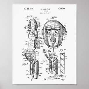 Póster Máscara de gas Libro Blanco de Patentes de 1944