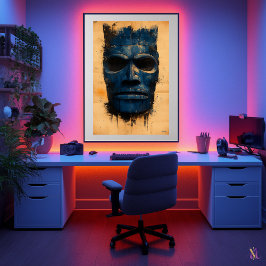 Póster Máscara de Guardian Tiki - Símbolo espiritual poli