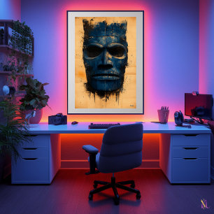 Póster Máscara de Guardian Tiki - Símbolo espiritual poli