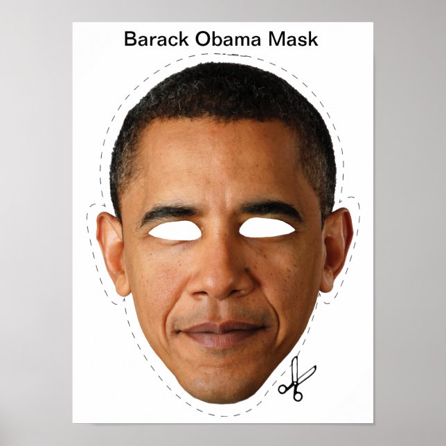 Póster Máscara de Halloween de Barack Obama (Frente)