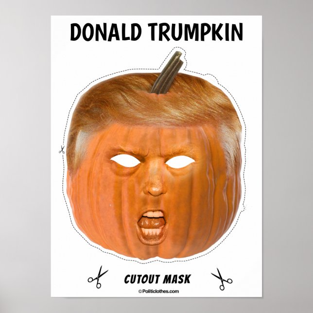 Póster Máscara de Halloween de Donald Trumpkin (Frente)