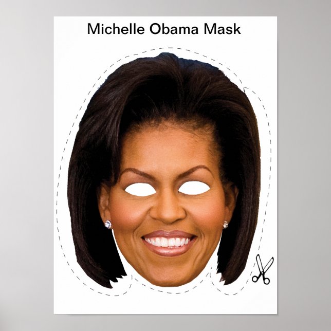 Póster Máscara de Halloween de Michelle Obama (Frente)