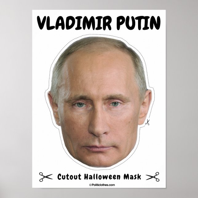 Póster Máscara de Halloween de Vladimir Putin (Frente)