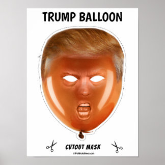 Póster Máscara de Halloween en globo Trump