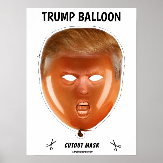 Póster Máscara de Halloween en globo Trump (Frente)