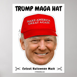 Póster Máscara de Halloween Gorra de Donald Trump MAGA