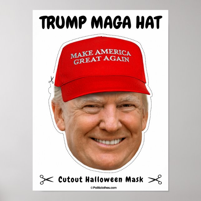 Póster Máscara de Halloween Gorra de Donald Trump MAGA (Frente)