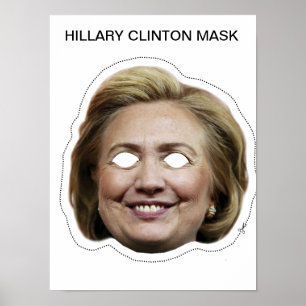 Póster Máscara de Hillary Clinton