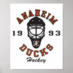Póster Máscara de Hockey Anaheim Ducks Blanca Licencia Of