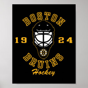 Póster Máscara de Hockey Boston Bruins Negra Oficialmente