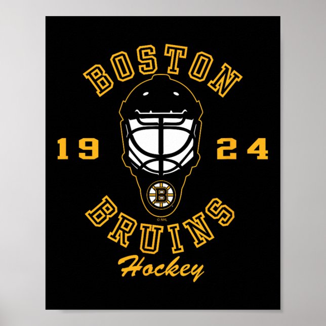 Póster Máscara de Hockey Boston Bruins Negra Oficialmente (Frente)