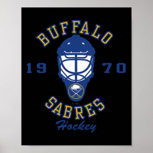Póster Máscara de Hockey Buffalo Sabres Gris Nhl Oficialm