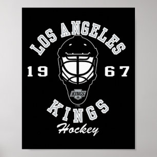 Póster Máscara de Hockey Los Angeles Kings Negra Oficialm