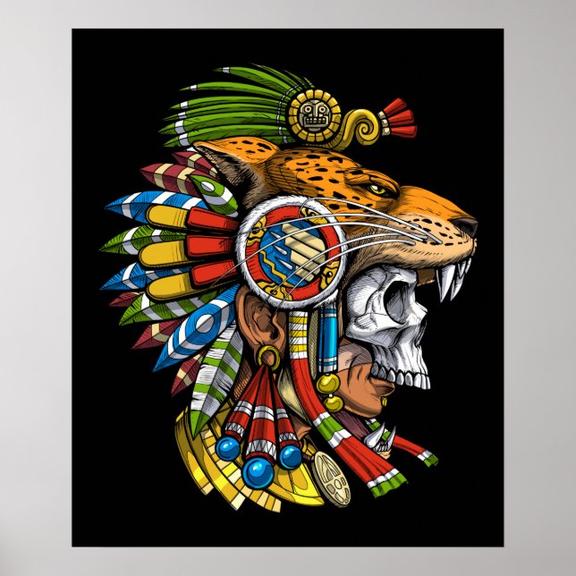 Póster Máscara de Jaguar azteca (Frente)