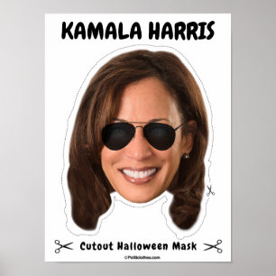 Póster Máscara de Kamala Harris Halloween