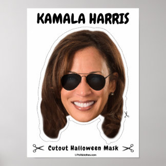 Póster Máscara de Kamala Harris Halloween