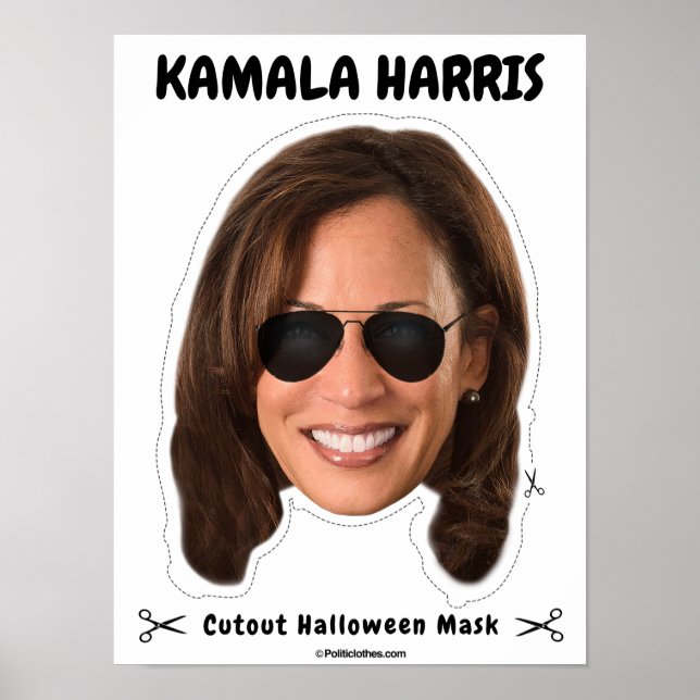 Póster Máscara de Kamala Harris Halloween (Frente)