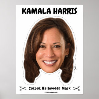 Póster Máscara de Kamala Harris Halloween