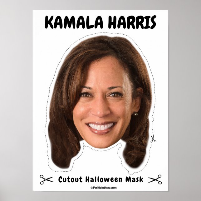 Póster Máscara de Kamala Harris Halloween (Frente)