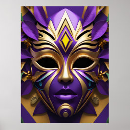 Póster Máscara de Mardi Gras 1 Poster espiritual de carna