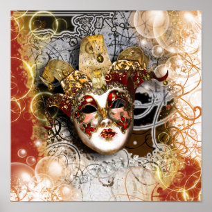 Póster Máscara de mascarada venetista mardi gras fiesta
