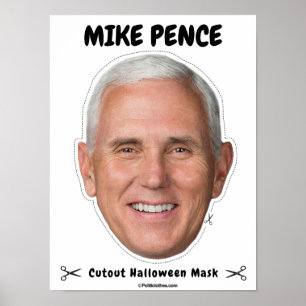 Póster Máscara de Mike Pence Halloween