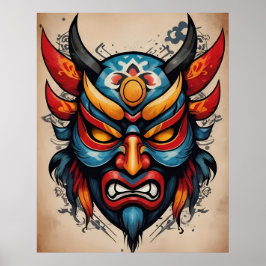 Póster Máscara de Oni