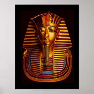 Póster Máscara de Oro del Rey Egipcio Tutankhamun