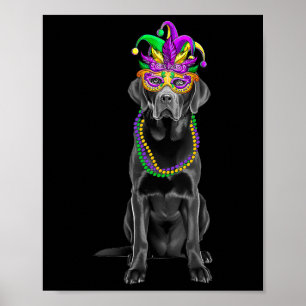 Póster Máscara de perlas de disfraces de mardi gras de La