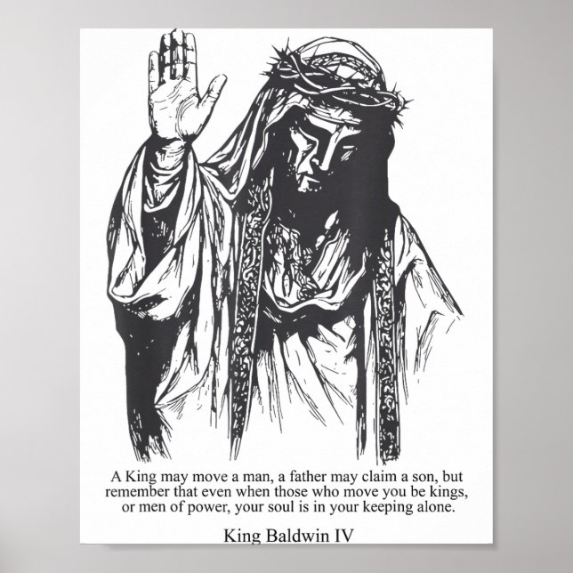 Póster Máscara de Plata Rey Baldwin Iv Meme El Rey Lepros (Frente)