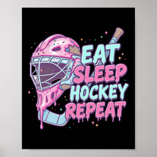 Póster Máscara de portero de hockey de goteo de helado Co