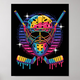 Póster Máscara de portero de hockey que gotea pintura Vap