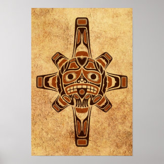 Póster Máscara de sol de marrón vintage Haida