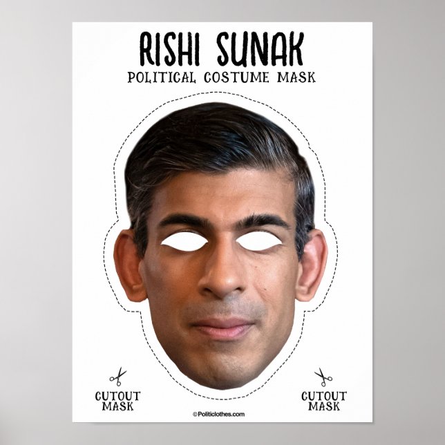 Póster Máscara de vestuario de Rishi Sunak (Frente)