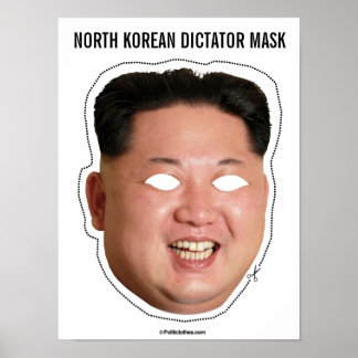 Póster Máscara del dictador norcoreano