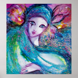 Póster MÁSCARA EN ROSTROS AZULES / Venecianos