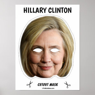 Póster Máscara Halloween de HILLARY CLINTON